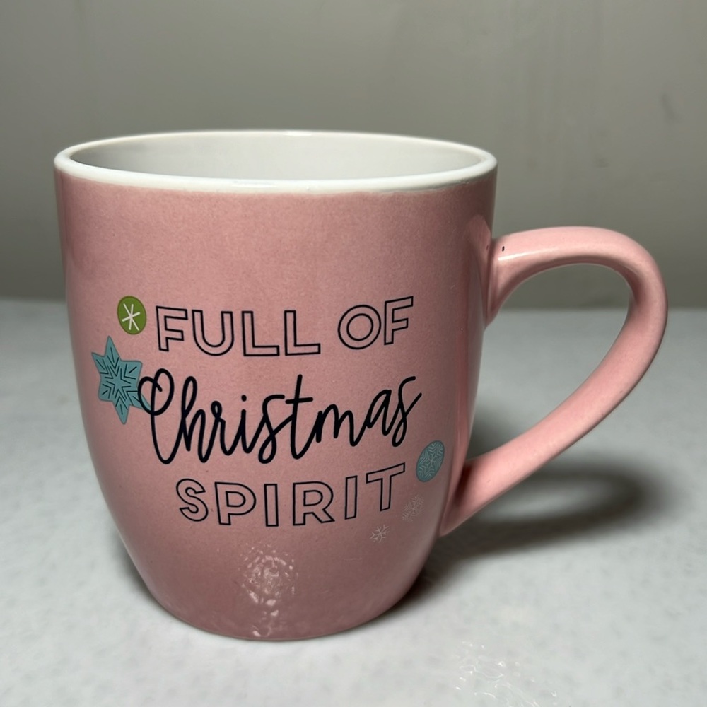 Beauty Muse Pro Pink Coffee Over Sized Mug "Full of Christmas Spirit"